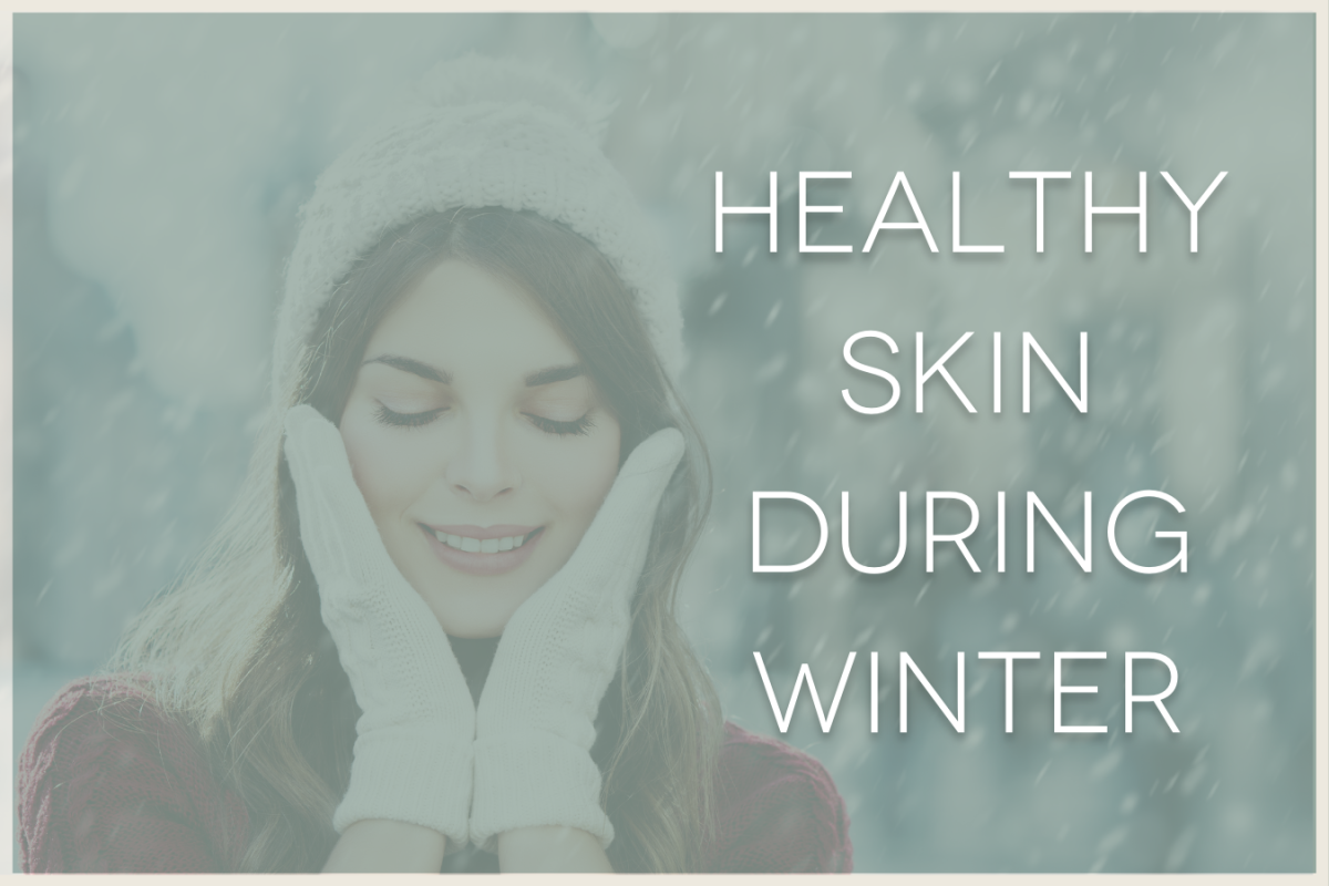 healthy skin during winter, model with hat and gloves