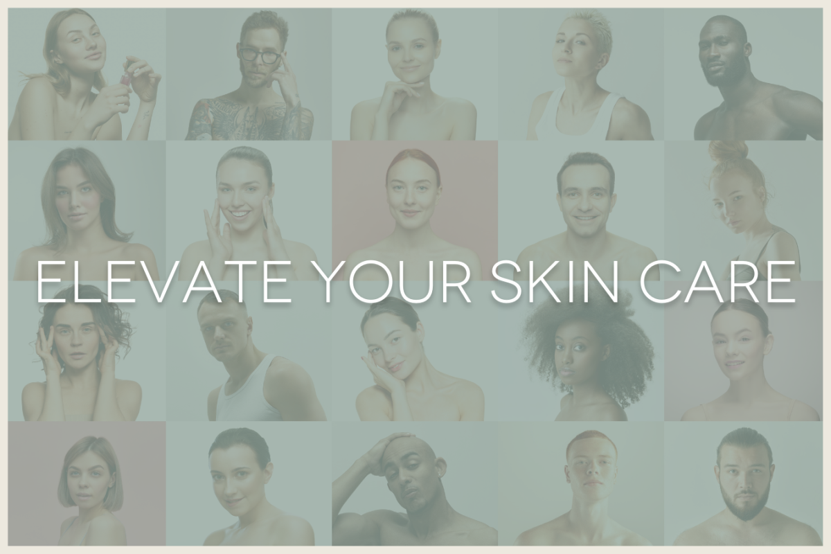 elevate your skin care, facial pictures of men and women