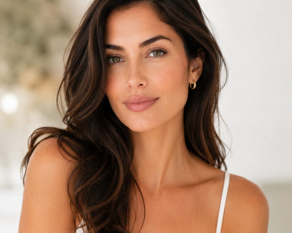Brunette female model